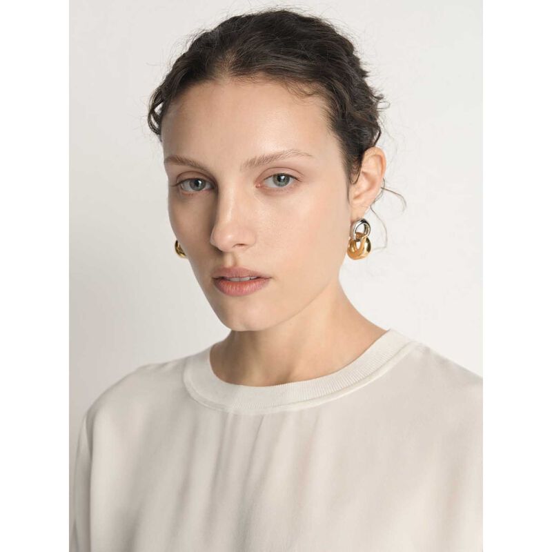 Veronika Maine Silk Rib Neck Top image number 2